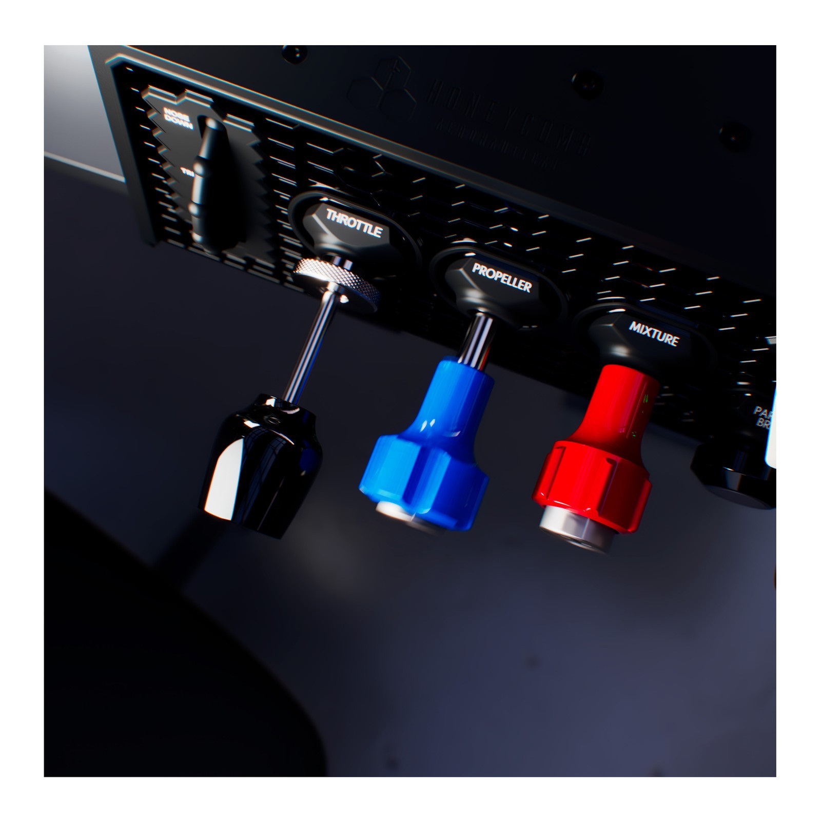 Honeycomb Aeronautical Sierra TPM Module with Trim Wheel and Lockable Throttle Vernier thumbnail