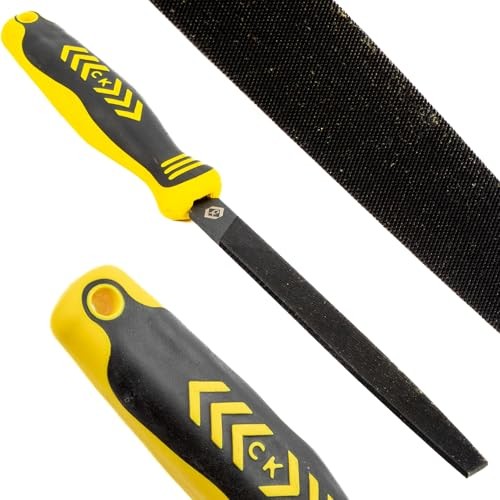 C.K Tools Engineers File 150mm Smooth Flat Safe Edge, High Carbon Black Oxide Steel, Ergonomic Two Component Grip, Secure Tang Bond, Lanyard Compatibl