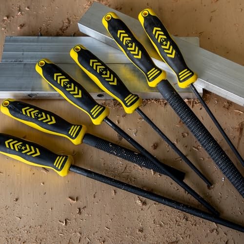 C.K Tools Engineers File Half Round 200mm Second Cut Tapered Point, High Carbon Black Oxide Steel, Ergonomic Two Component Grip, Secure Tang Bond, Lan thumbnail