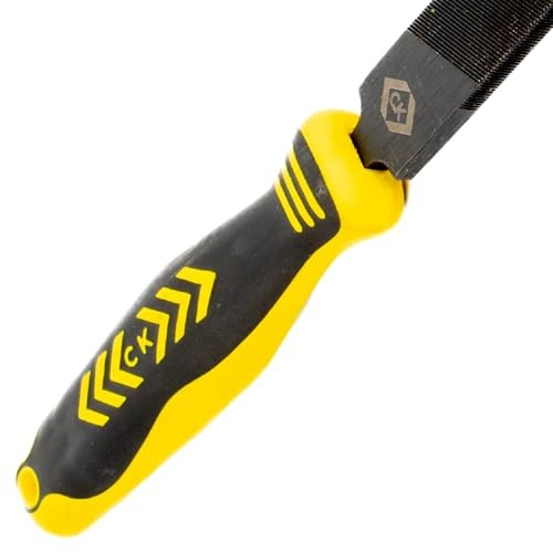 C.K Tools Engineers File 250mm Second Cut Flat Safe Edge, High Carbon Black Oxide Steel, Ergonomic Two Component Grip, Secure Tang Bond, Lanyard Compa thumbnail