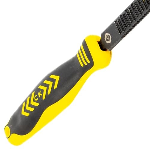C.K Tools File Rasp 150mm Double Sided Flat, Bastard Rasp & Bastard Cut, High Carbon Black Oxide Steel, Ergonomic Two Component Grip, Secure Tang Bond thumbnail