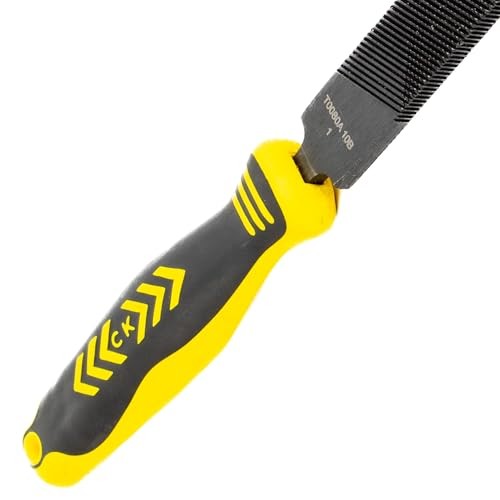 C.K Tools Engineers File 250mm Bastard Cut Flat Safe Edge, High Carbon Black Oxide Steel, Ergonomic Two Component Grip, Secure Tang Bond, Lanyard Comp thumbnail