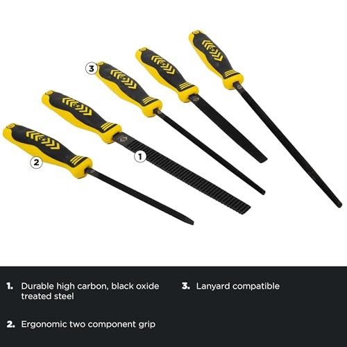 C.K Tools Engineers File Half Round 250mm Second Cut Tapered Point, High Carbon Black Oxide Steel, Ergonomic Two Component Grip, Secure Tang Bond, Lan thumbnail