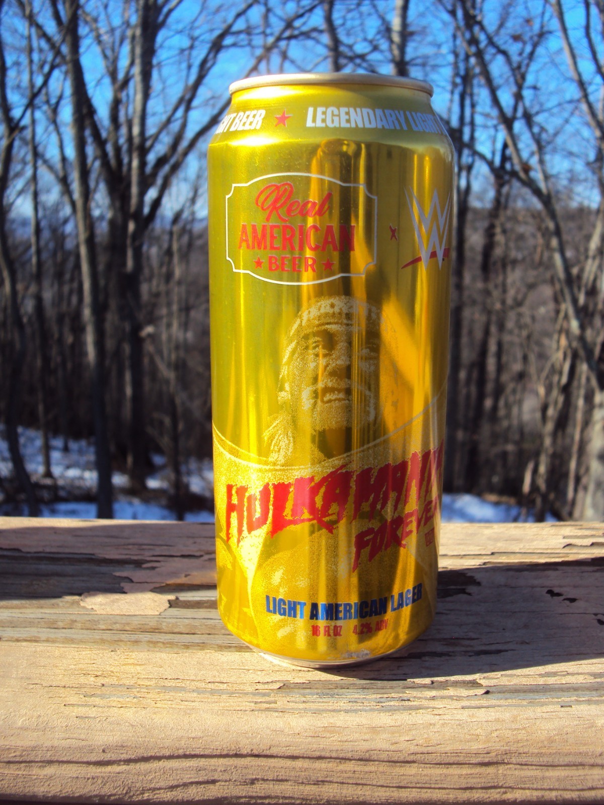 Limited Hulk Hogan Real American/ HULKAMANIA FOREVER Light Lager Gold/16oz Can thumbnail