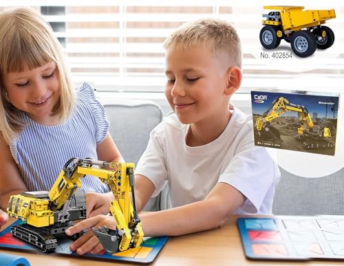 JAMARA 402850 Each Excavator Bricks Construction Vehicles for Kids Ages 8 and up, Toy for Kids, Gift Idea for Kids, Clamping Blocks Vehicle, Building  thumbnail