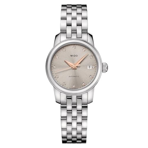 MIDO Baroncelli Lady Twenty Five - Swiss Automatic Watch for Women - Silver Dial - Case 25mm - M0390071107600