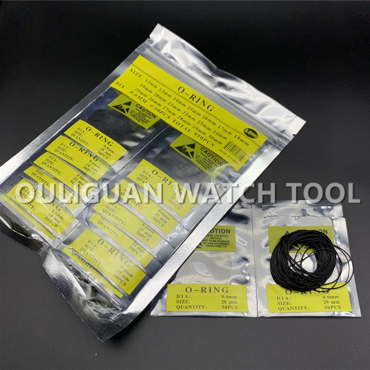0.5/0.6/0.7/0.8 Mm Dia Gummi O Ring Vandtæt Rundt Ur Bagpakning Gummipakningsskiver Sæt Ur 12-30mm Ur Dele thumbnail