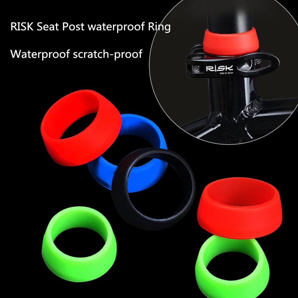 1pc Silikone Cykel Sadelpind Gummi Ring Støvdæksel Vandtæt Cykling Mountain / Road Cykel Sadelpind Beskyttende Ring