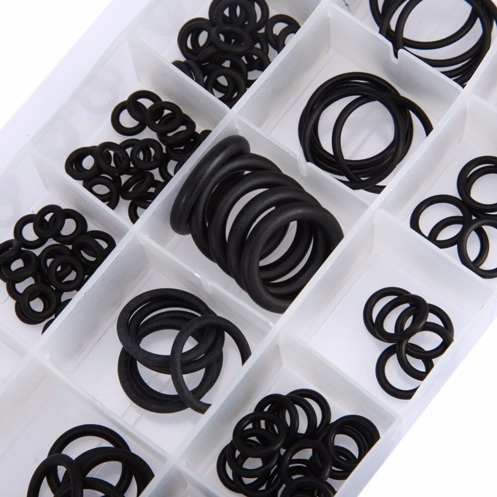 225 Stk / Parti Sort Gummi O-ring Sortiment Skivepakning Forsegling O-ringsæt 18 Størrelser Med Plastkasse Gummiprop Siliciumring thumbnail