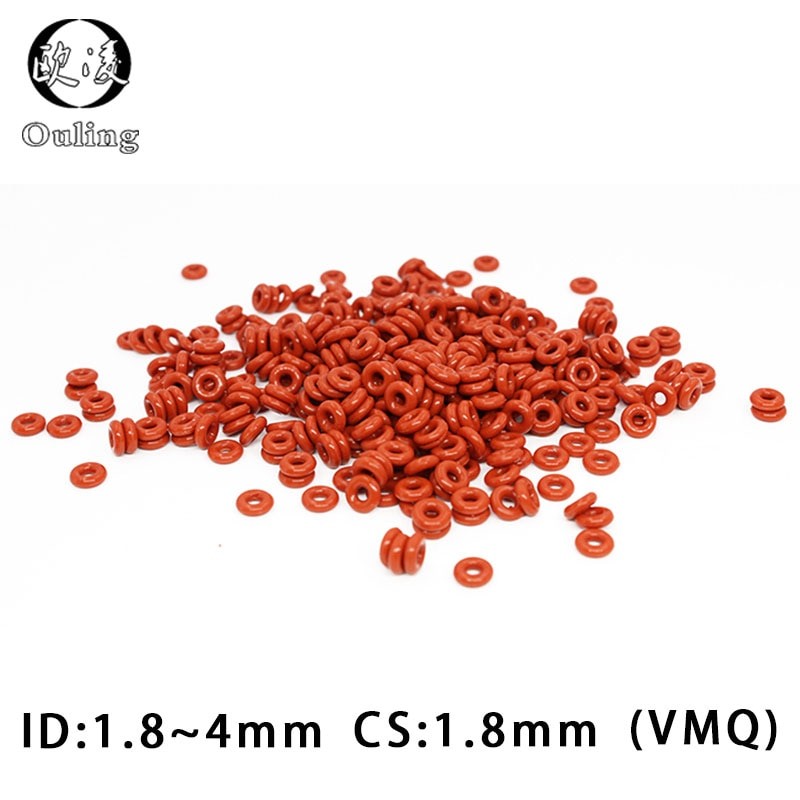 10 Stk / Parti Silikone Ringe Silikone / Vmq O Ring 1.8mm Tykkelse Id1.8/2/2.24/2.5/2.8/3.15/3.55/3.75/4mm Gummi O-ring Tætningspakning thumbnail