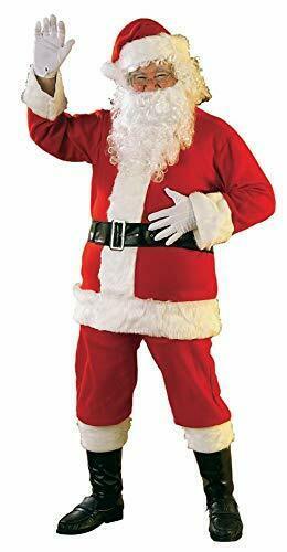 Rubies Bright Red Flannel Santa Suit with Gloves