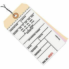 3 Part Carbonless Wired Inventory Tag, 5500-5999, 500 Pack, Lot of 1