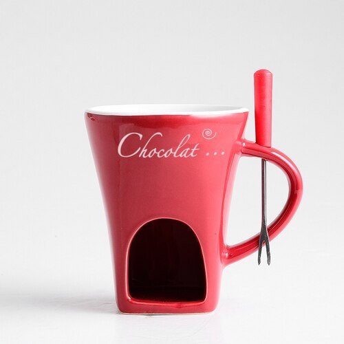 Fondue Mug Set Personal Mini Fondue Pots Chocolate Cheese Ice Cream Fondue Maker Kit Individual Butter Melter Cup Small Warmer thumbnail