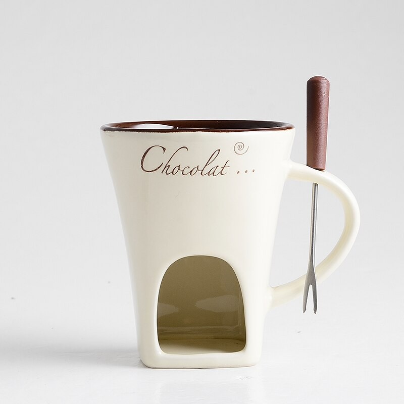 Fondue Mug Set Personal Mini Fondue Pots Chocolate Cheese Ice Cream Fondue Maker Kit Individual Butter Melter Cup Small Warmer thumbnail