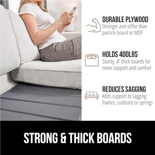 GORILLA GRIP Heavy Duty Couch Cushion Support Board to Fix Sagging Sofas, 24 X 96 Wide Oversized Sofa, Plywood Boards Add Strong Seat Supports, Stay i