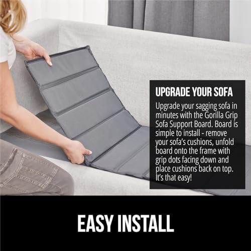 GORILLA GRIP Heavy Duty Couch Cushion Support Board to Fix Sagging Sofas, 24 X 96 Wide Oversized Sofa, Plywood Boards Add Strong Seat Supports, Stay i