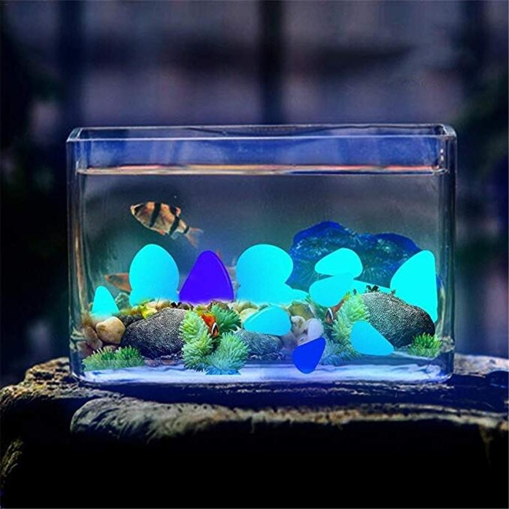 100/200PCS Garden Glowing Pebble Aquarium Water Tank Luminous Stone Garden Walkways Lawn Path Patio Yard Decor Luminous Pebbles