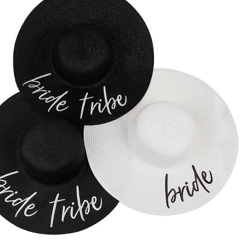 BRIDE Bride Tribe Floppy Summer Beach Sun Hats Honeymoon Bridesmaid Maid of Honor Party Cap Hats