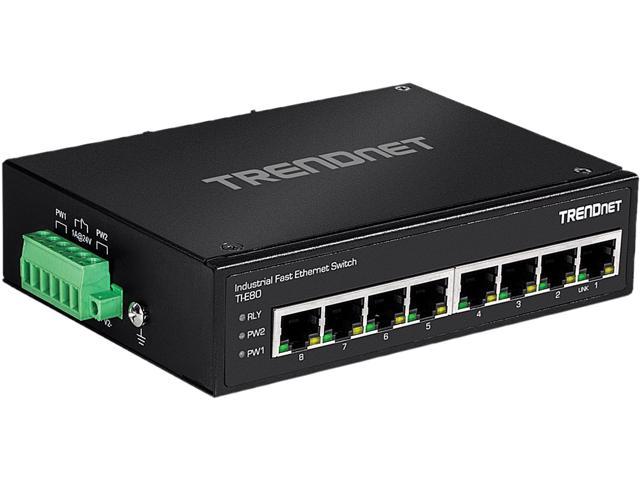 TRENDnet TI-E80 8-Port Industrial Fast Ethernet DIN-Rail Switch