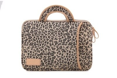 Brand Lisen Laptop Bag 13.3,14,15.6,16 Inch, Leopard Canvas Sleeve Case for MacBook Air Pro, Man Lady Women Handbag Notebook PC thumbnail