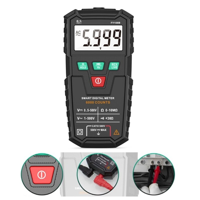 Multimeter 5999 Counts Digital Multimeter with DC AC Voltmeter and Auto Ranging Tester Measures Voltage Current thumbnail