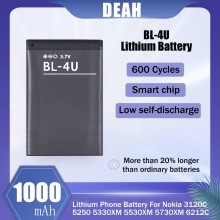 1-20PCS 1000mAh BL-4U BL4U BL 4U Rechargeable Lithium Battery for Nokia 8800 206 515 5250 5330 5730 300 305 306 308 3120c 6212c