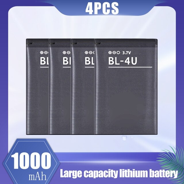 1-20PCS 1000mAh BL-4U BL4U BL 4U Rechargeable Lithium Battery for Nokia 8800 206 515 5250 5330 5730 300 305 306 308 3120c 6212c thumbnail