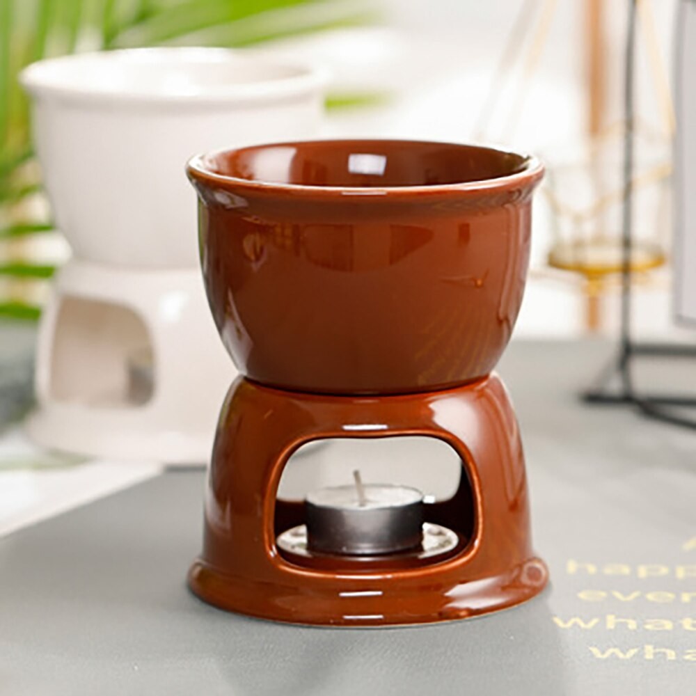 1 Set of Ceramic Chocolate Pot with 2 Forks, Ice Cream Bowl, Chocolate Butter Insulated Pot, Household Pot