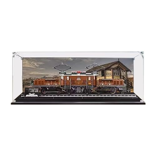 Acrylic Display Case for Lego Crocodile Locomotive 10277 - Showcase, Protect & Decorate Model with Dustproof Storage,Collectibles, Gifts (Background B
