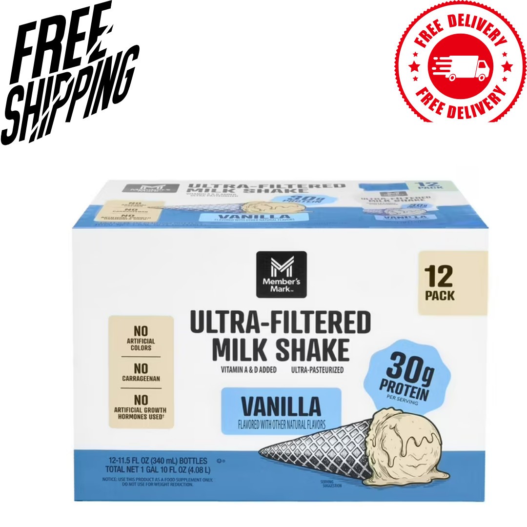 Member's Mark Ultra-Filtered Milk Shake, Vanilla, 11.5 Fl. Oz., 12 Pk
