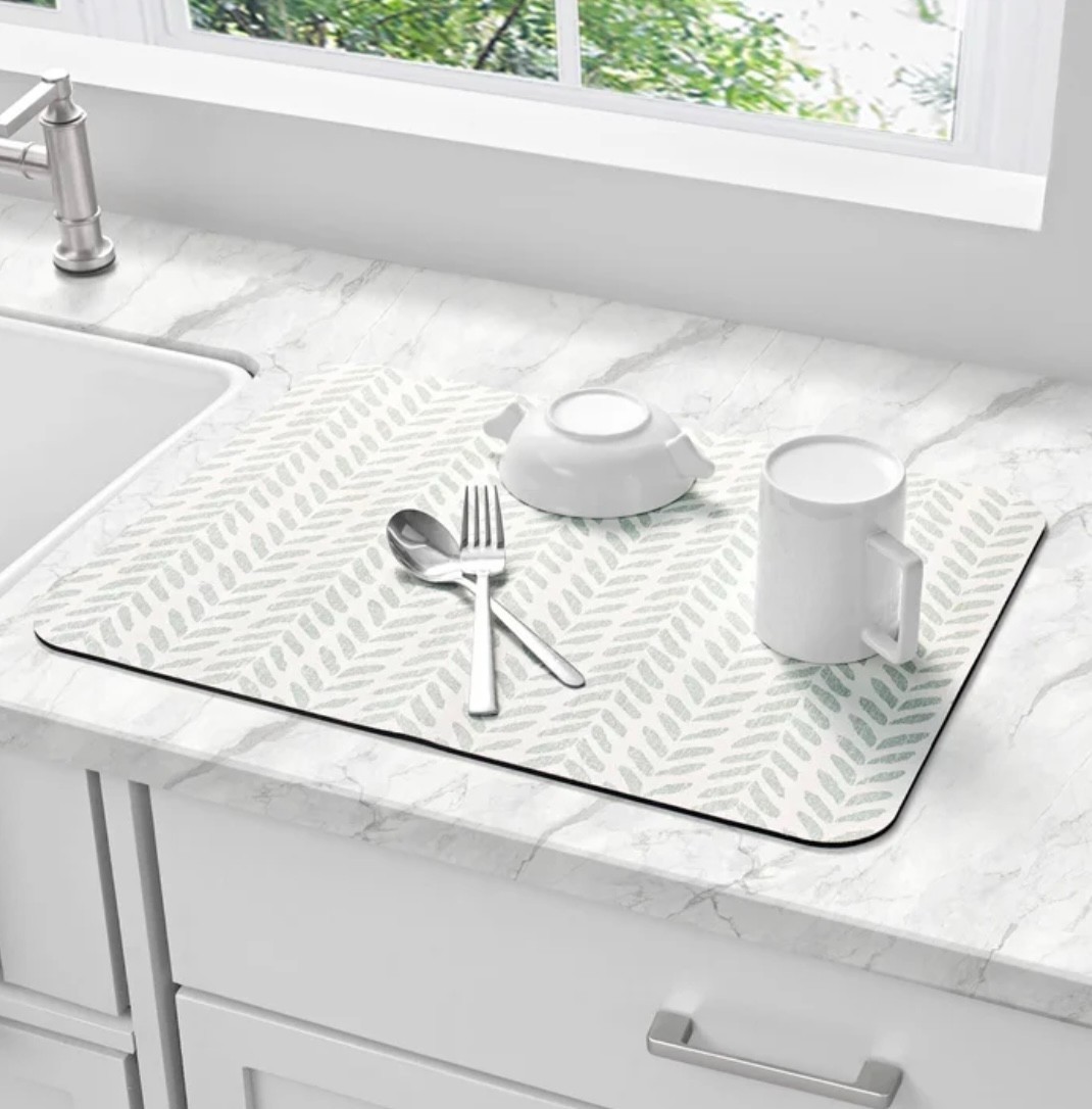 Creative Home, 4 Pack - Multi-Purpose Printed Kitchen Drying Mat (Choose Color)