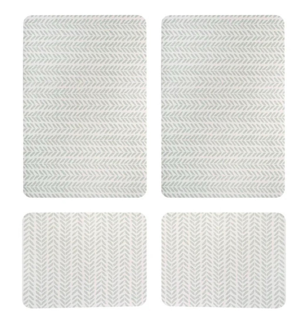 Creative Home, 4 Pack - Multi-Purpose Printed Kitchen Drying Mat (Choose Color)