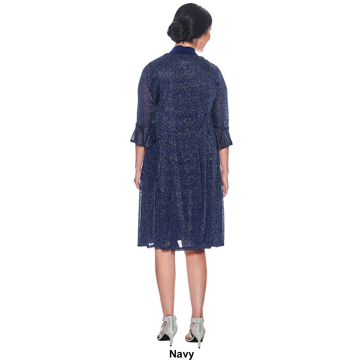 R & M Richards Sequin Jacket & Dress - Navy thumbnail