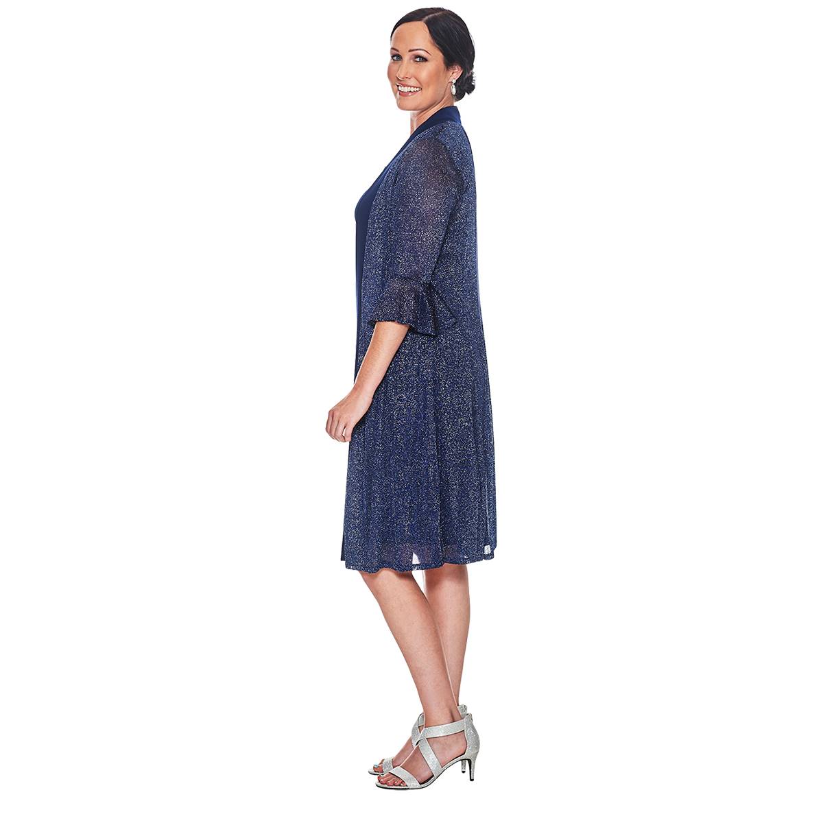 R & M Richards Sequin Jacket & Dress - Navy thumbnail