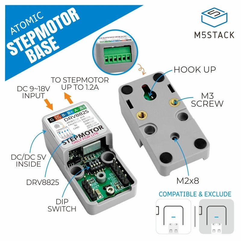 M5Stack Official ATOMIC Stepmotor Base (DRV8825)
