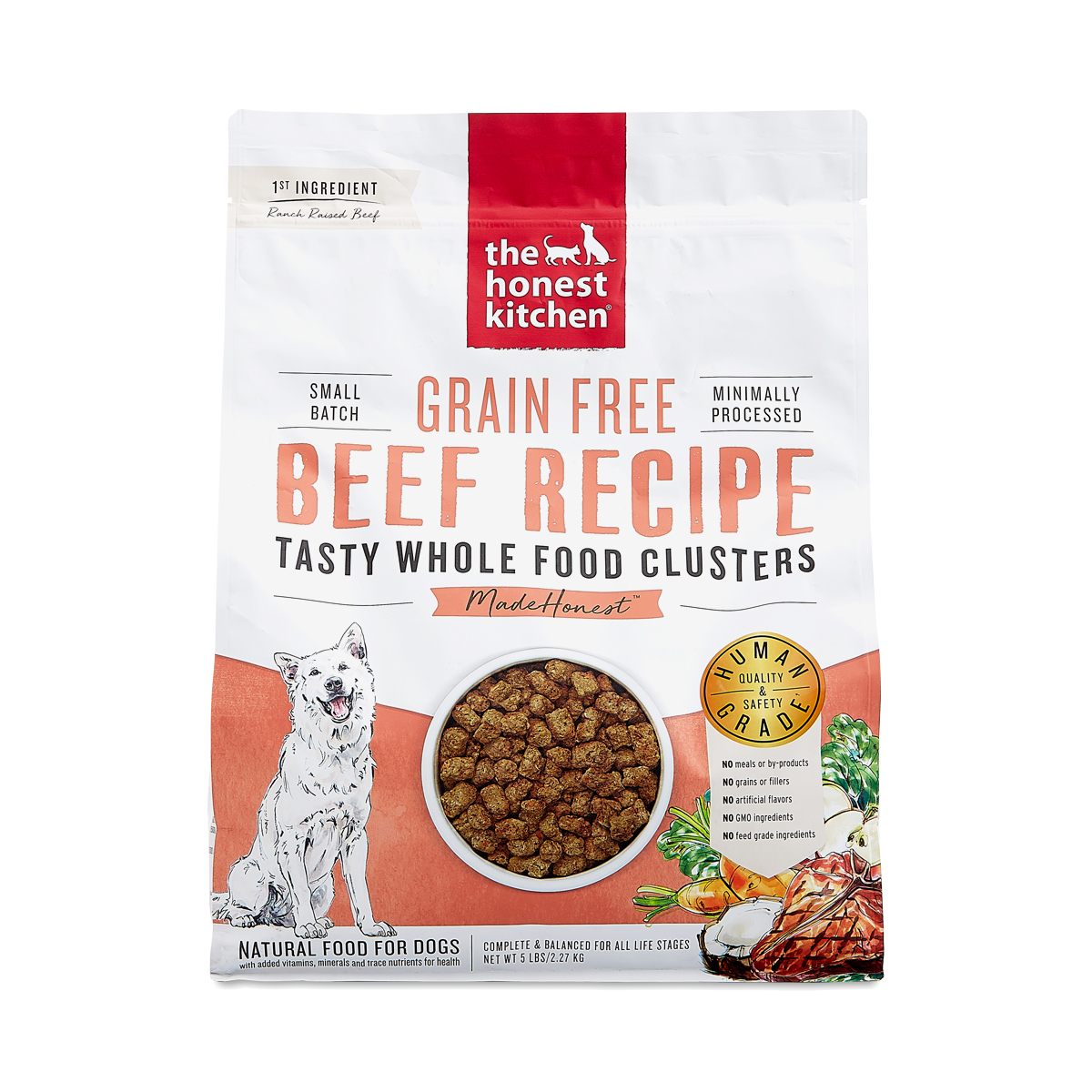 The Honest Kitchen, Whole Food Clusters Grain Free Beef Dry Dog Food, 5 Lbs (Case of 6)