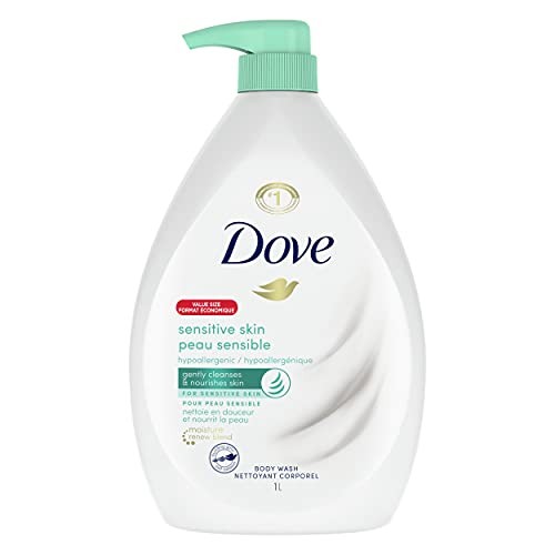 Dove Body Wash with Pump with Skin Natural Nourishers, Sensitive Skin, for Instantly Soft Skin and Lasting Nourishment 1 L-fragrance-free
