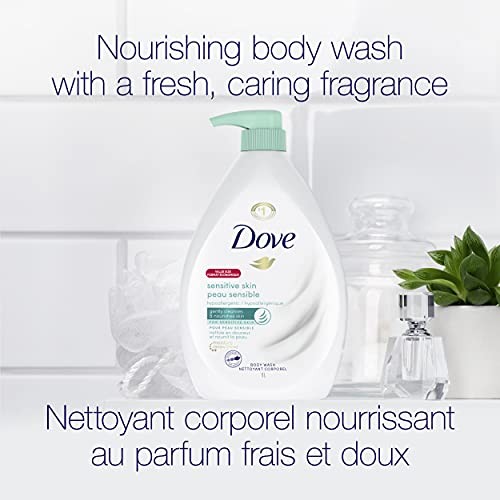 Dove Body Wash with Pump with Skin Natural Nourishers, Sensitive Skin, for Instantly Soft Skin and Lasting Nourishment 1 L-fragrance-free thumbnail