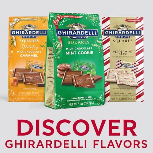 GHIRARDELLI Milk Chocolate Mint Cookie SQUARES, 7.1 Oz Bag Premium Holiday Chocolate Candy with Crunchy Cookie Bits thumbnail