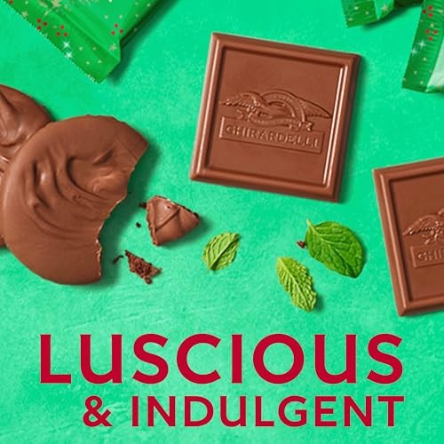 GHIRARDELLI Milk Chocolate Mint Cookie SQUARES, 7.1 Oz Bag Premium Holiday Chocolate Candy with Crunchy Cookie Bits thumbnail