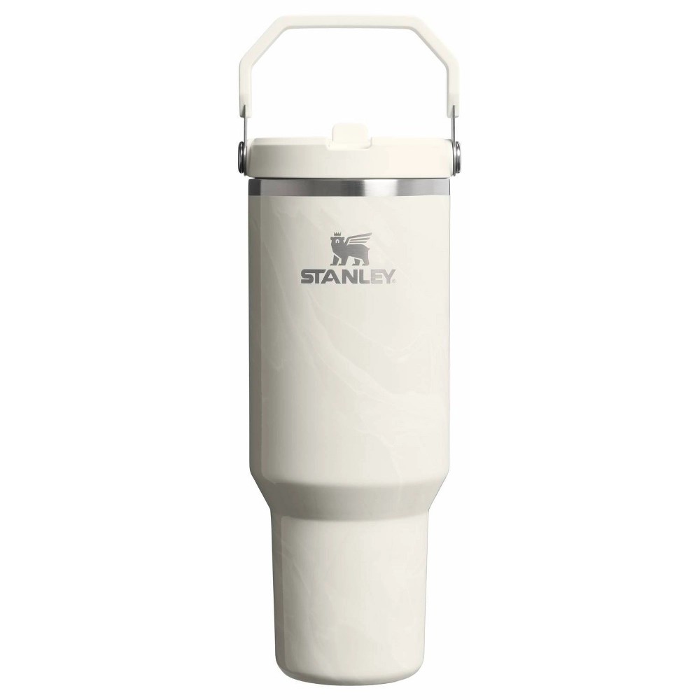 Stanley 40 Oz Stainless Steel Ice Flow Flip Straw Tumbler Calcite Calacatta