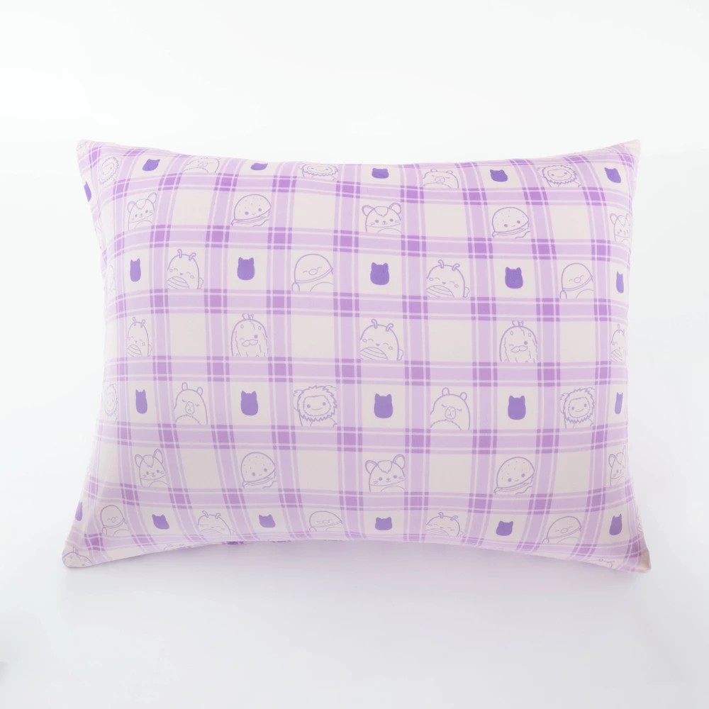 SquishPillow Standard Squish Pillowcase Gingham Daydream Purple