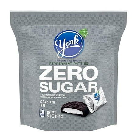 YORK Zero Sugar Chocolate Peppermint Patties  Candy Bag  5.1 Oz