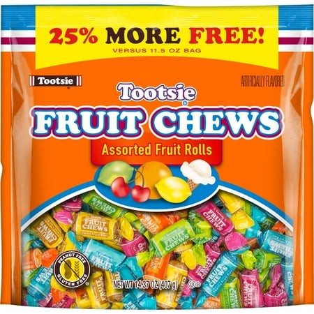 Tootsie Roll Fruit Chews Assorted Fruit Flavors  14.37 Oz-Pack of 2