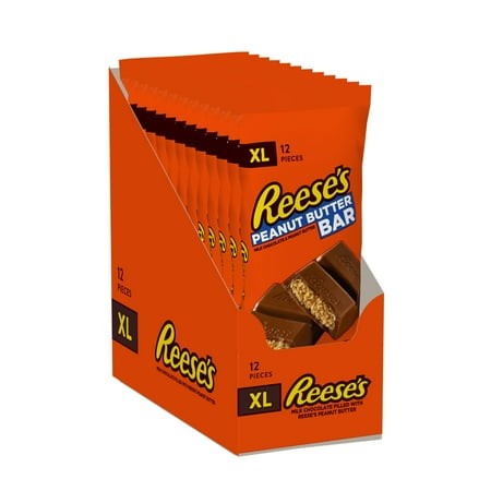Reeses Milk Chocolate Peanut Butter Xl  Candy Bars  4.25 Oz (12 Count  12 Pieces) Packaging May Vary