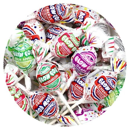 Charms Blow Pops  3lb Bulk Bag (Approx 68)  Assorted Fruit Flavored Bubble Gum Filled Lollipops  Individually Wrapped Bulk Hard Candy  the Hampton Pop
