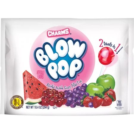 Charms Blow Pop Assorted Flavor Lollipops Candy Standup Bag â€“ 10.4oz