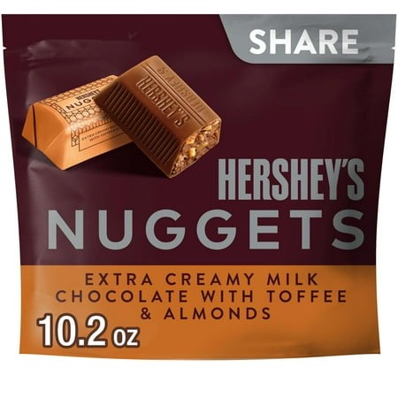Pack of 2 - Hersheys Nuggets Milk Chocolate  Toffee and Almonds Candy Share Pack  10.2 Oz Packaging May Vary