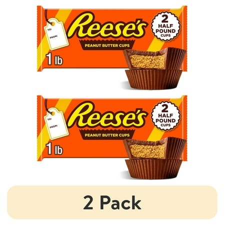 (2 Pack) Reese S Milk Chocolate Peanut Butter Cups Christmas Candy  Pack 8 Oz  2 Pieces