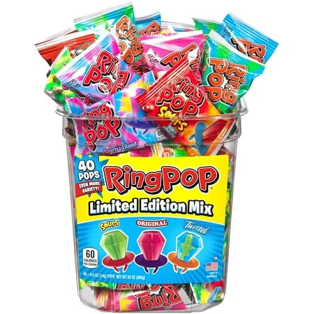Ring PopHard Candy Pops  Variety Pack  560 Grams  40 Count